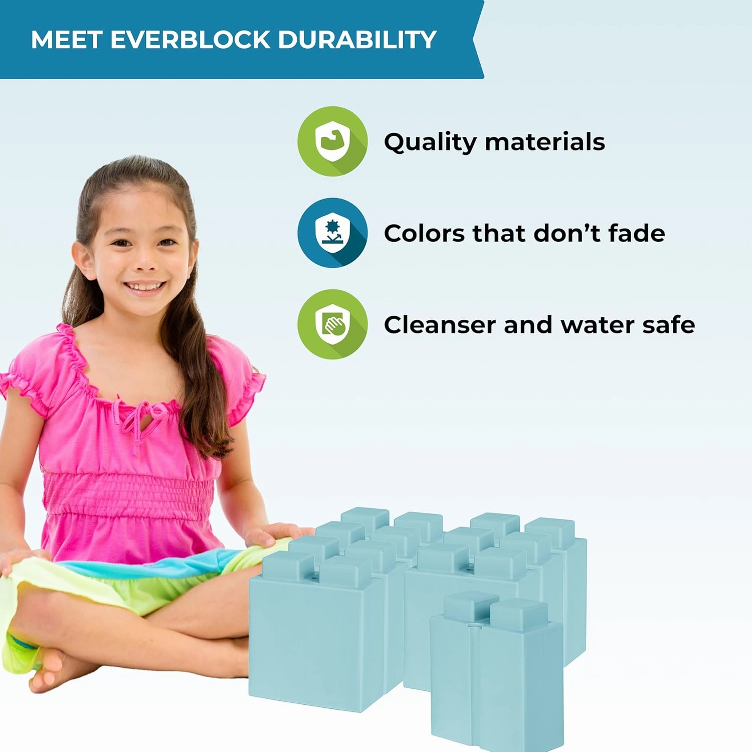 EverBlock 12' x 6' Full Size Plastic Modular Bulk Pack | Giant Building Blocks | Easy to Connect & Reuse | Indoor & Outdoor Use | Build Displays & Structures | Dark Gray