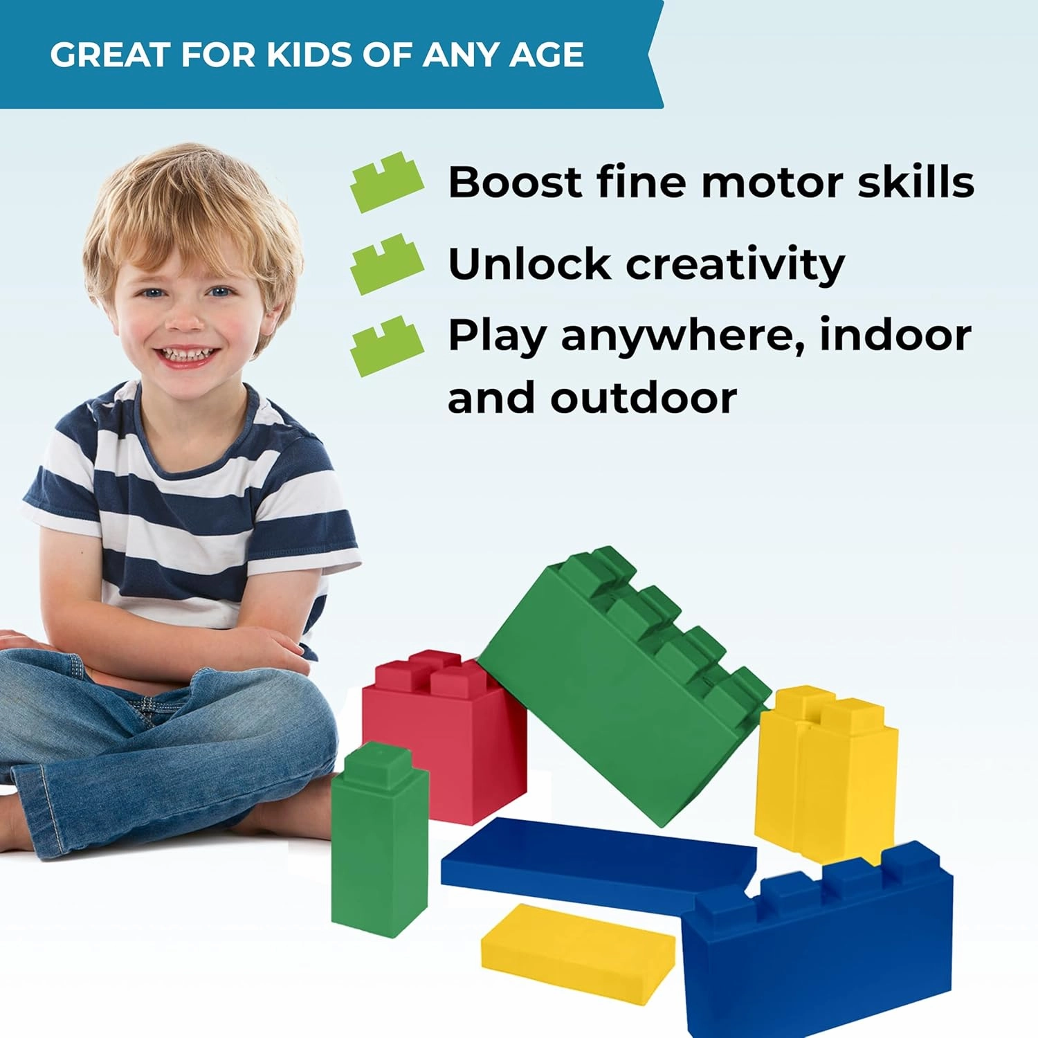 EverBlock 12' x 6' Full Size Plastic Modular Bulk Pack | Giant Building Blocks | Easy to Connect & Reuse | Indoor & Outdoor Use | Build Displays & Structures | Dark Gray