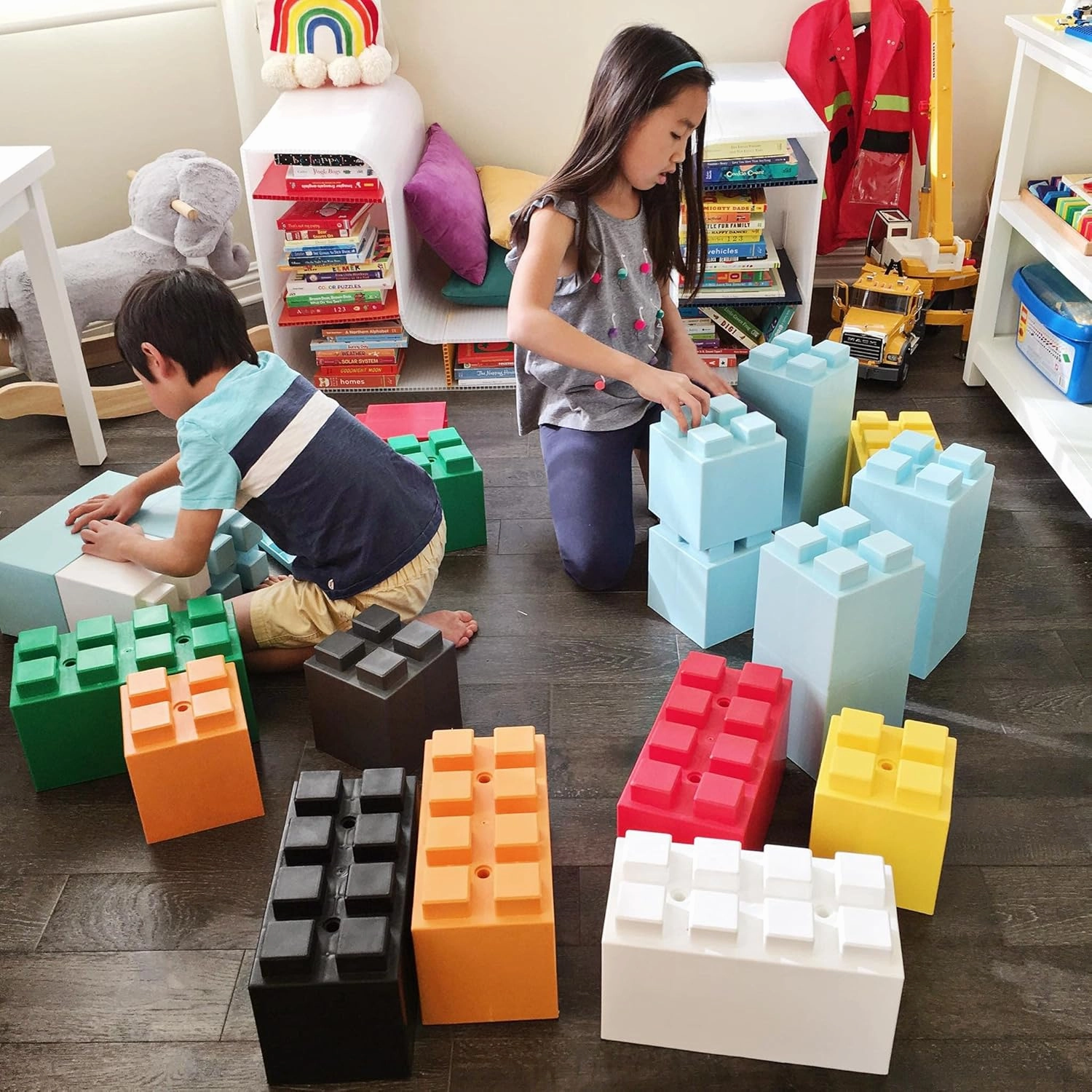 EverBlock 12' x 6' Full Size Plastic Modular Bulk Pack | Giant Building Blocks | Easy to Connect & Reuse | Indoor & Outdoor Use | Build Displays & Structures | Light Blue
