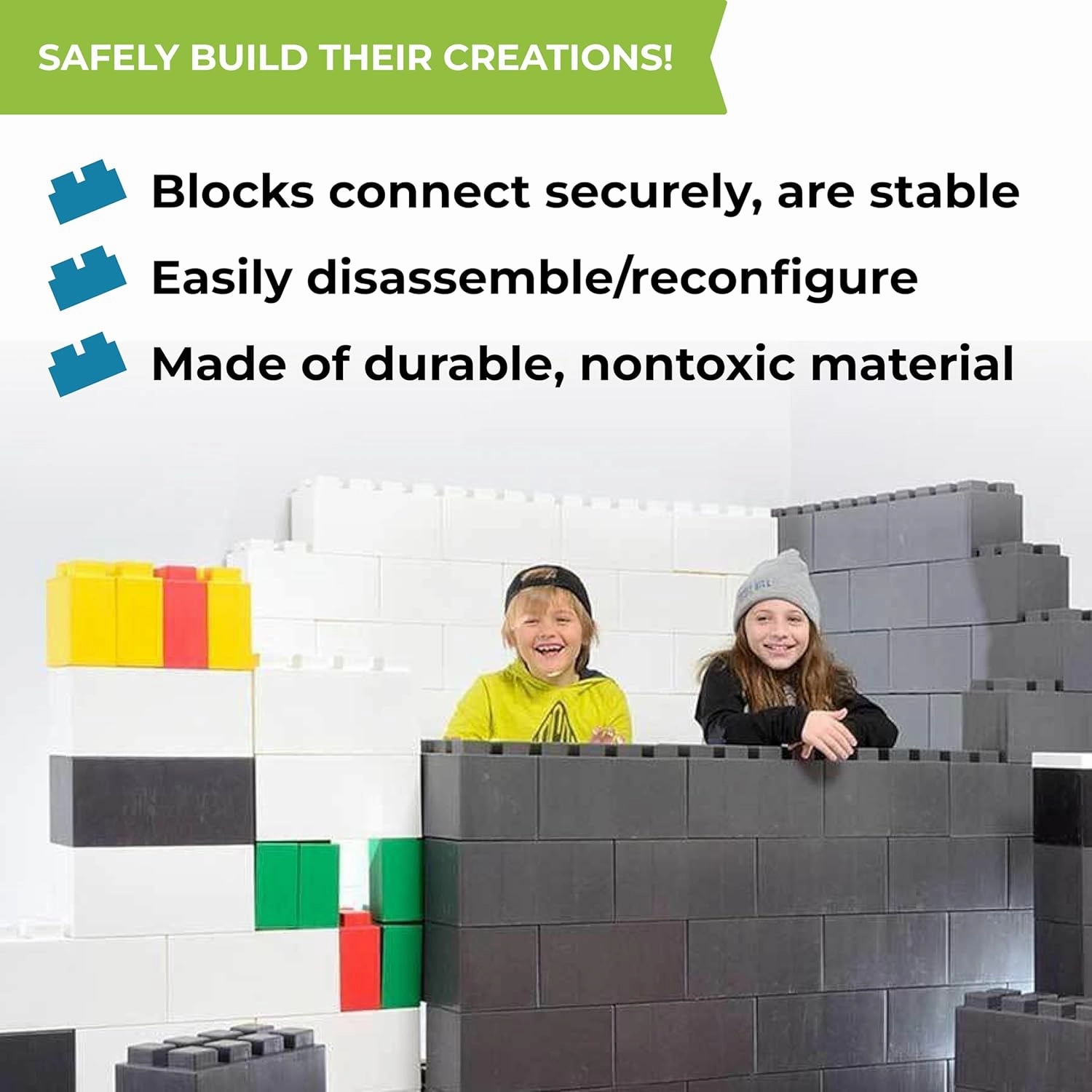 EverBlock Single Color Combo Pack | Giant Building Blocks | Easy to Connect & Reuse | Indoor & Outdoor Use | Build Displays & Structures | Multicolored