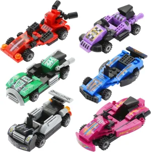 F1 Pull Back Cars Toy Model Set 6 Pack, Speed Champion Racing Small Race Cars, Building Block Set for Boys and Girls, Birthday Gift Idea for Racing Fans