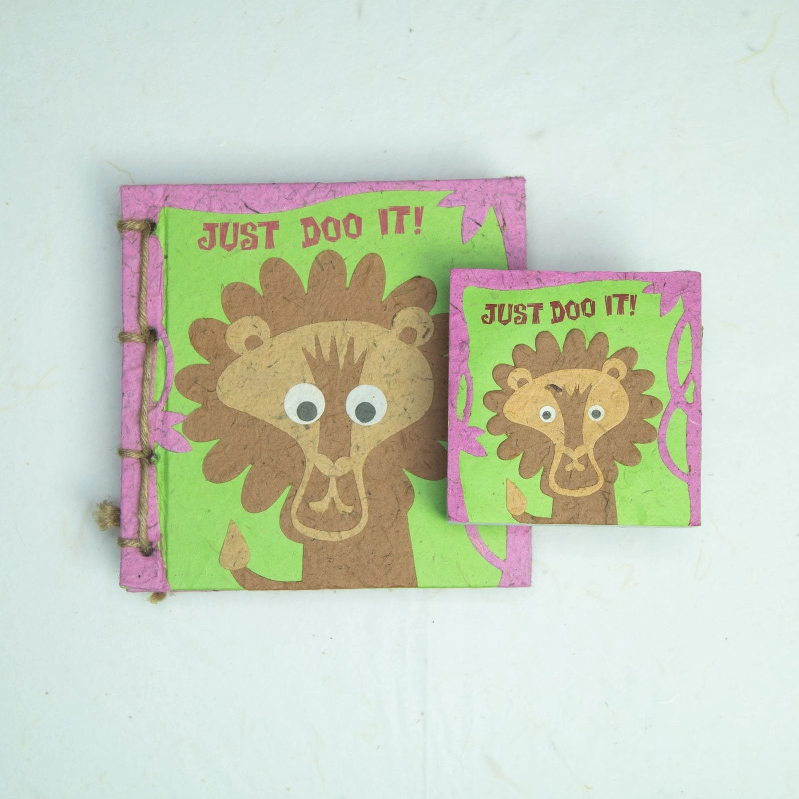Faces At The Zoo - Lion "Just DOO it!" - Twine Eco-friendly Journal and Scratch Pad Set