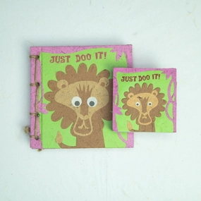 Faces At The Zoo - Lion "Just DOO it!" - Twine Eco-friendly Journal and Scratch Pad Set