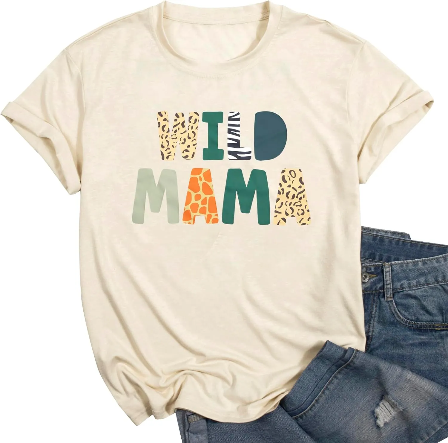 Family Trips Matching Shirts : Wild One Print Tee Safari Animal Theme Parent-Child Outfit
