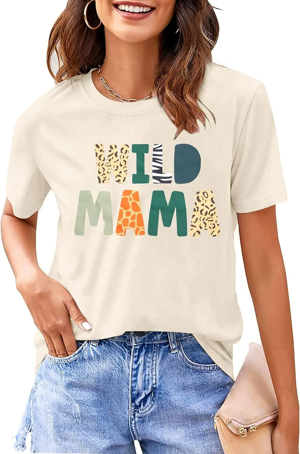 Family Trips Matching Shirts : Wild One Print Tee Safari Animal Theme Parent-Child Outfit