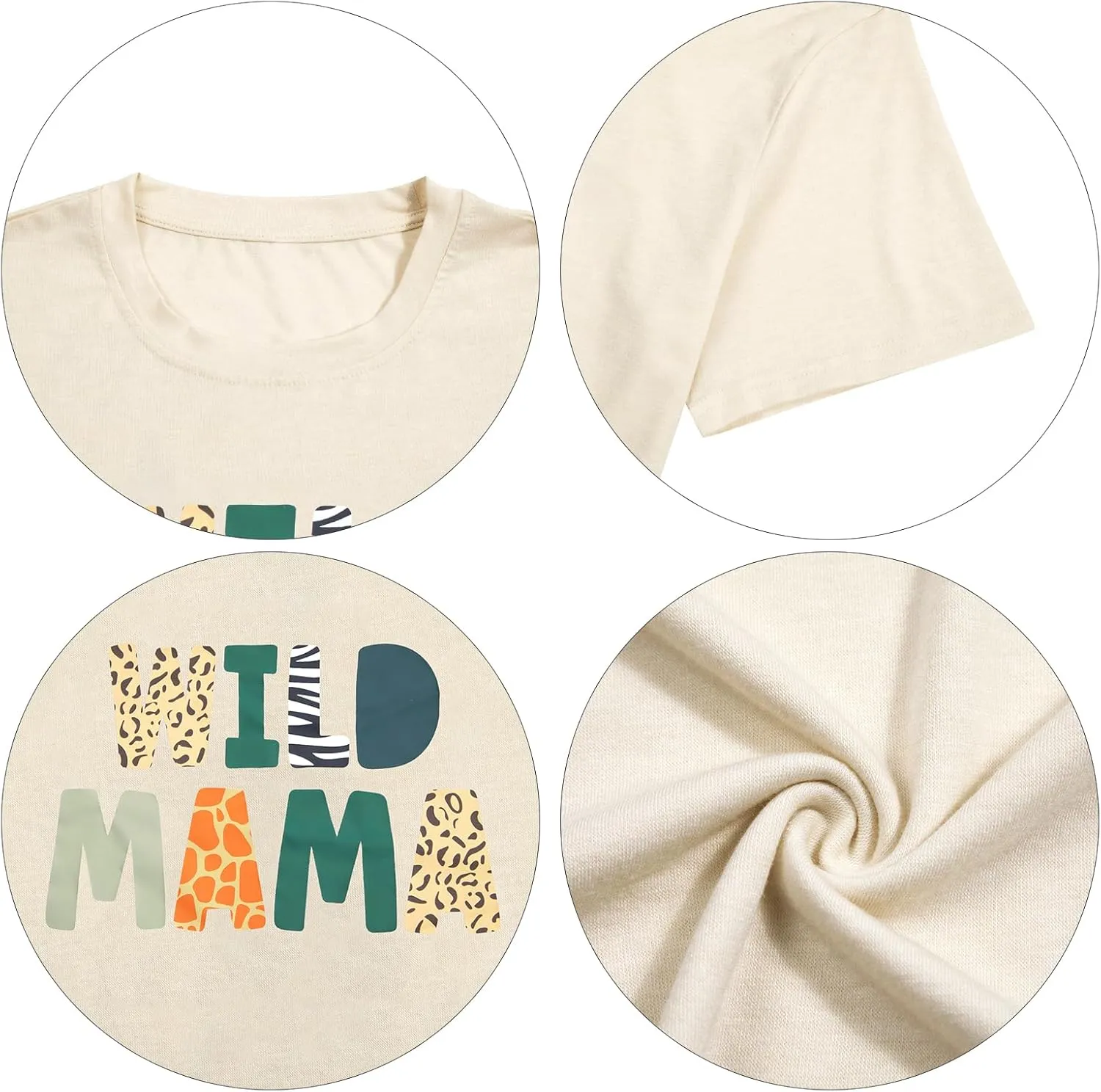 Family Trips Matching Shirts : Wild One Print Tee Safari Animal Theme Parent-Child Outfit