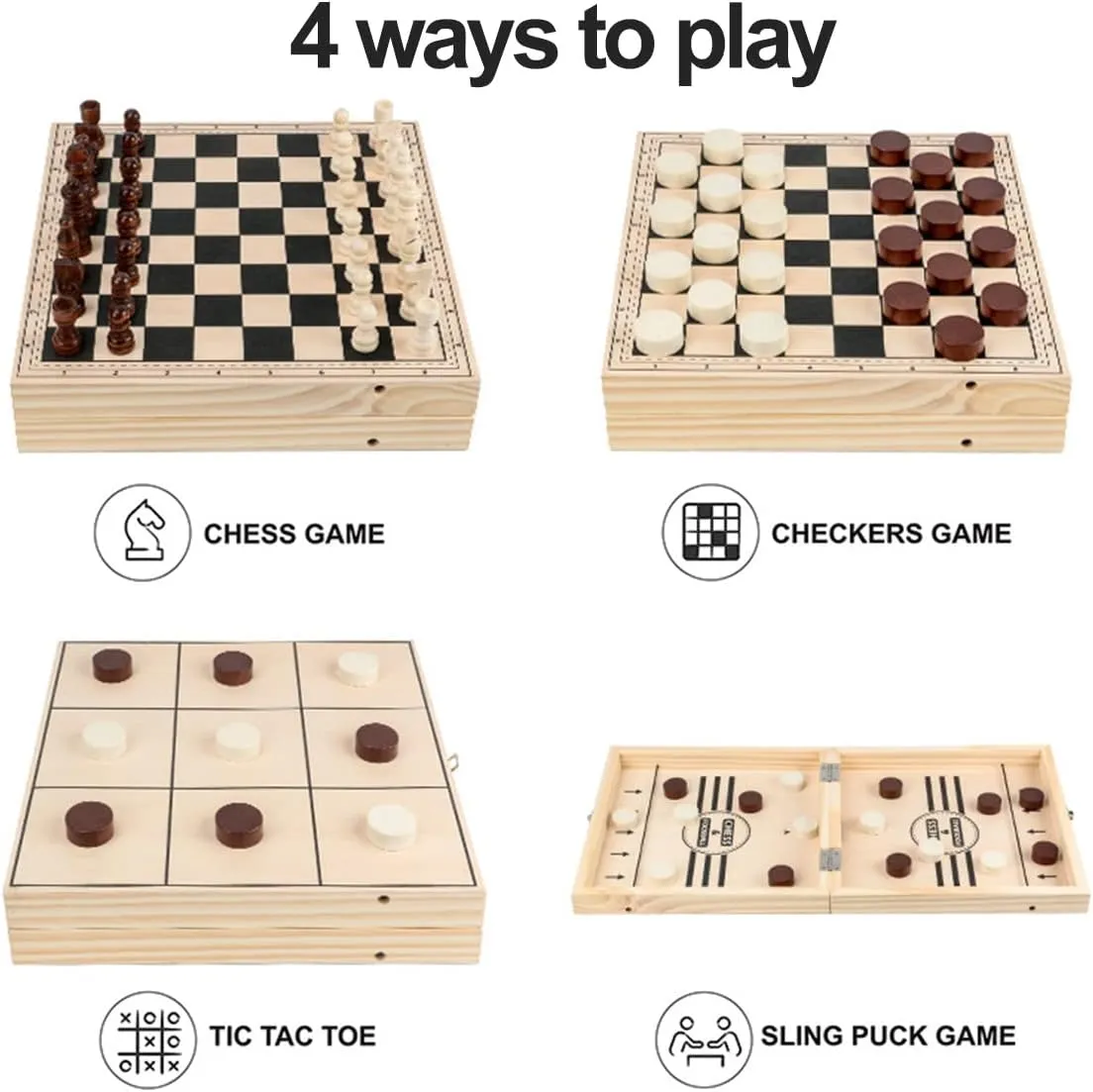 Fast Sling Puck Game Paced, Table Desktop Battle,Winner Board Games Toys for Adults Parent-Child Interactive Chess Toy Board Table Game (Large-Foldable)
