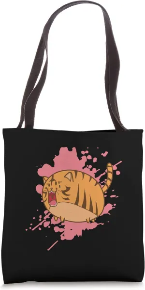 fat Cat japanese Kawaii Style Animal Tote Bag