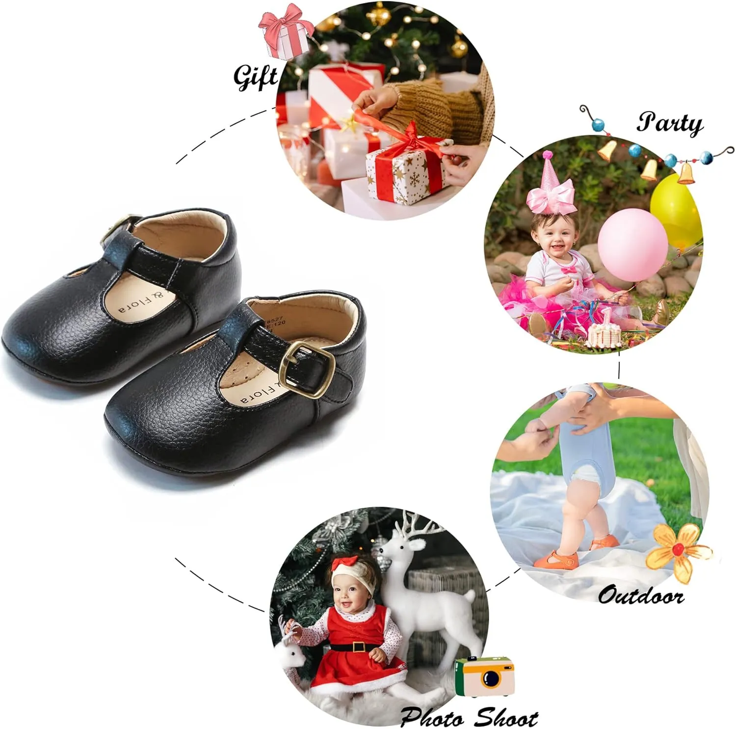 Felix & Flora Soft Sole Baby Shoes - Infant Baby Walking Shoes Moccasinss Rubber Sole Crib Shoes