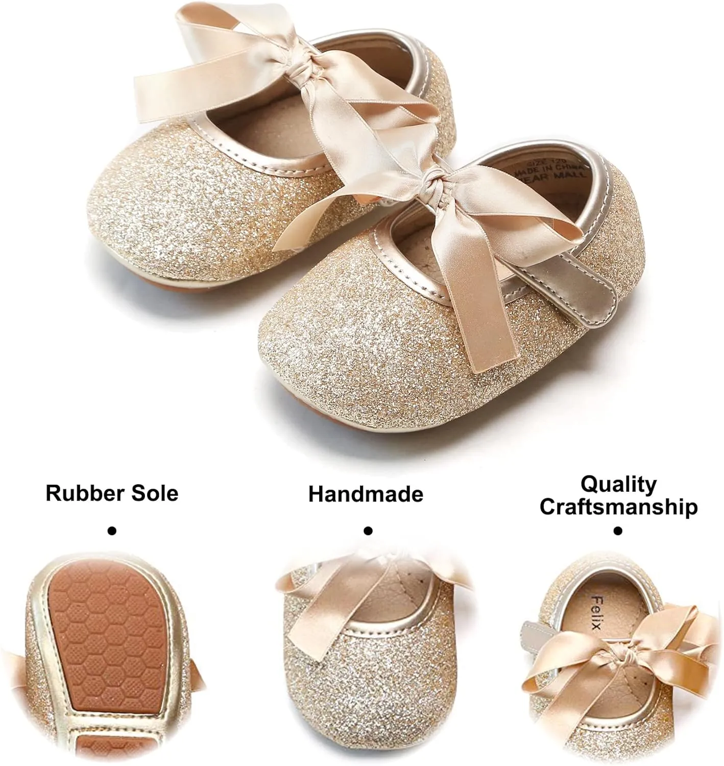Felix & Flora Soft Sole Baby Shoes - Infant Baby Walking Shoes Moccasinss Rubber Sole Crib Shoes
