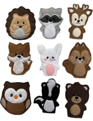 Felt Woodland Animal Finger Puppets, Interactive Children's Toy, Nursery Decor Gift, Set of Nine