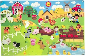 Felt Zoo Story Board Set, Children's Teaching Fuzzy Felt Board, Farm Animals Storytelling Flannel, Early Learning Play Kit for Toddlers