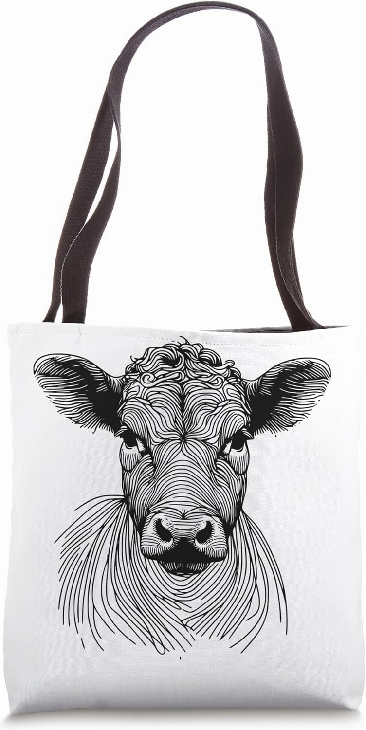 Fingerprint Cow Farmer Breeder - Red Poll Cattle Tote Bag