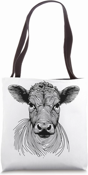Fingerprint Cow Farmer Breeder - Red Poll Cattle Tote Bag