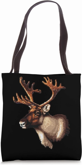 Fingerprint Style - Caribou Dad Mom Tote Bag