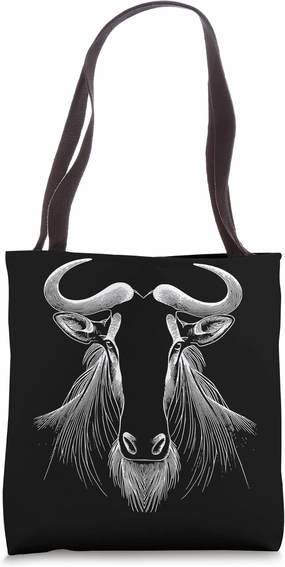 Fingerprint Style - Wildebeest Dad Mom Tote Bag