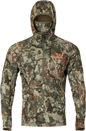First Lite Men’s Origin Hoody - Lightweight Knit Fleece Insulated Camo Hunting Pullover, Thermal Mid Layer With Face Mask
