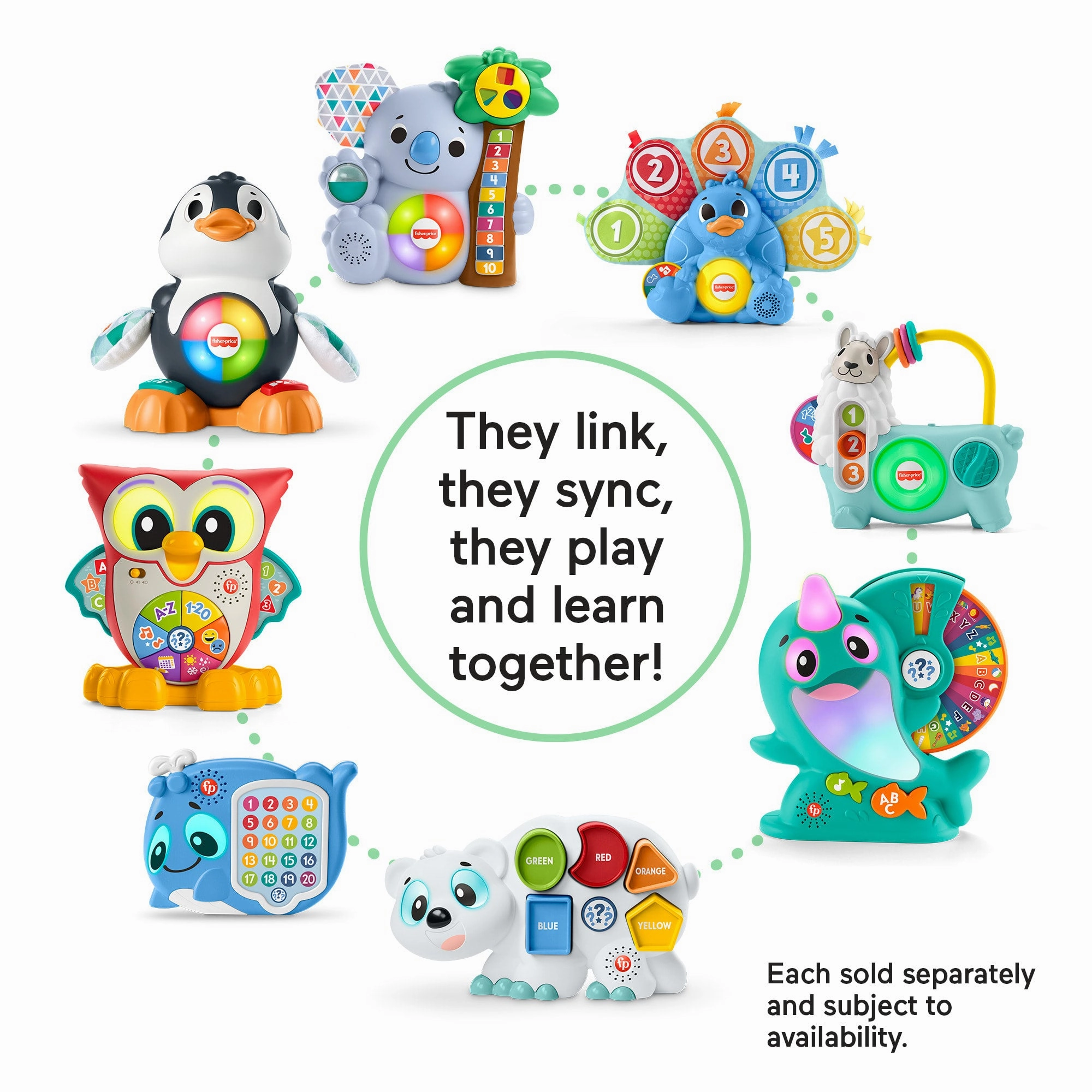 Fisher-Price Linkimals Interactive Learning Toy for Toddlers with Lights & Music, Learning Narwhal, UK English Version