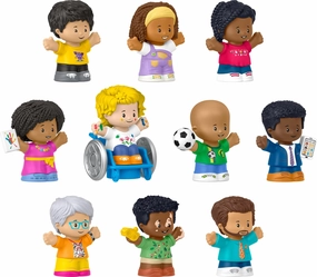 Fisher-Price Little People Toddler Toys Classroom Figures 10-Piece Set for Preschool Pretend Play for Kids Ages 1  Years