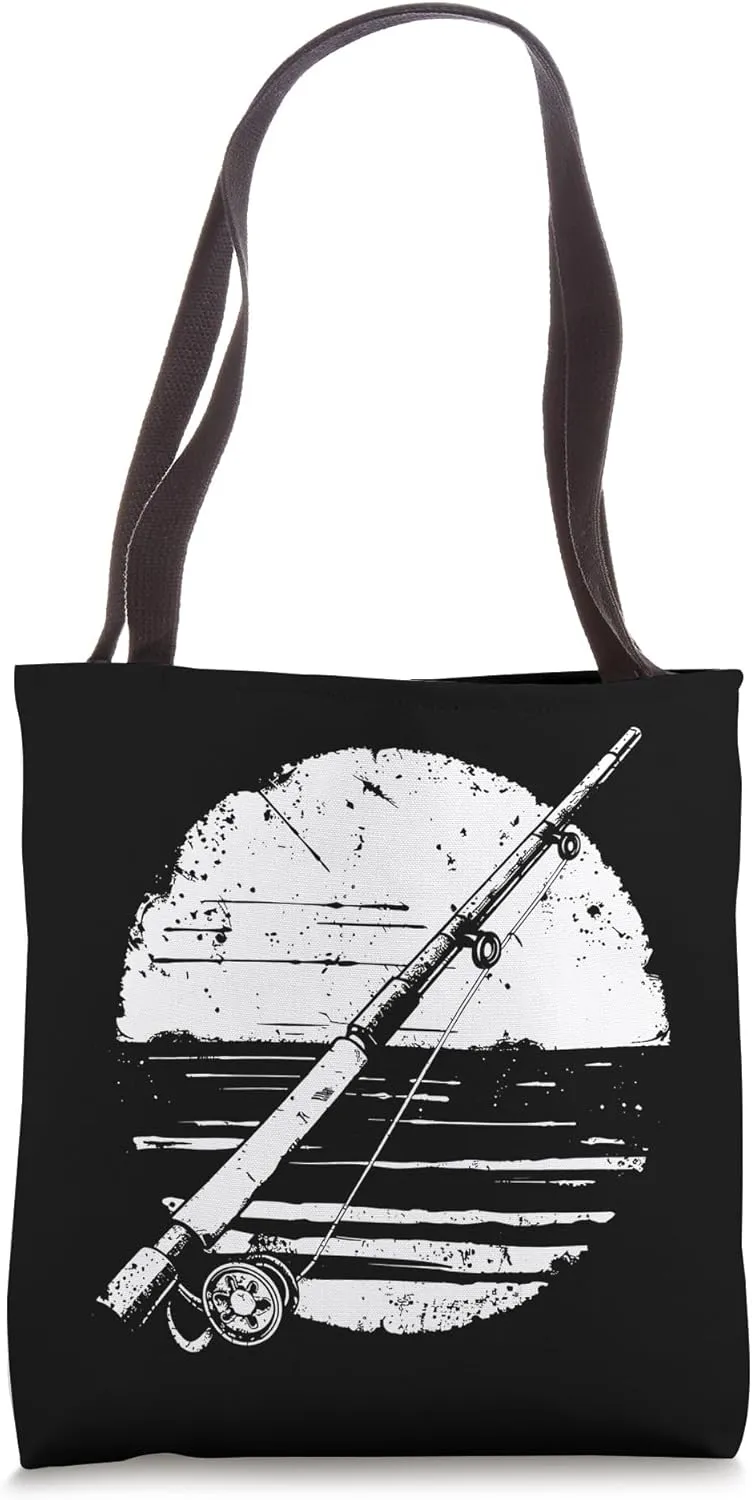 Fishing Rod Drawing Fishery Tote Bag