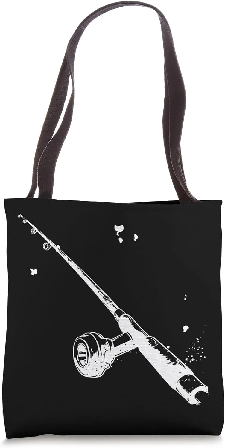 Fishing Rod Drawing Fishery Tote Bag