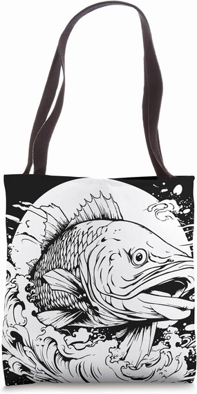 Fishing Drawing Fishery Tote Bag