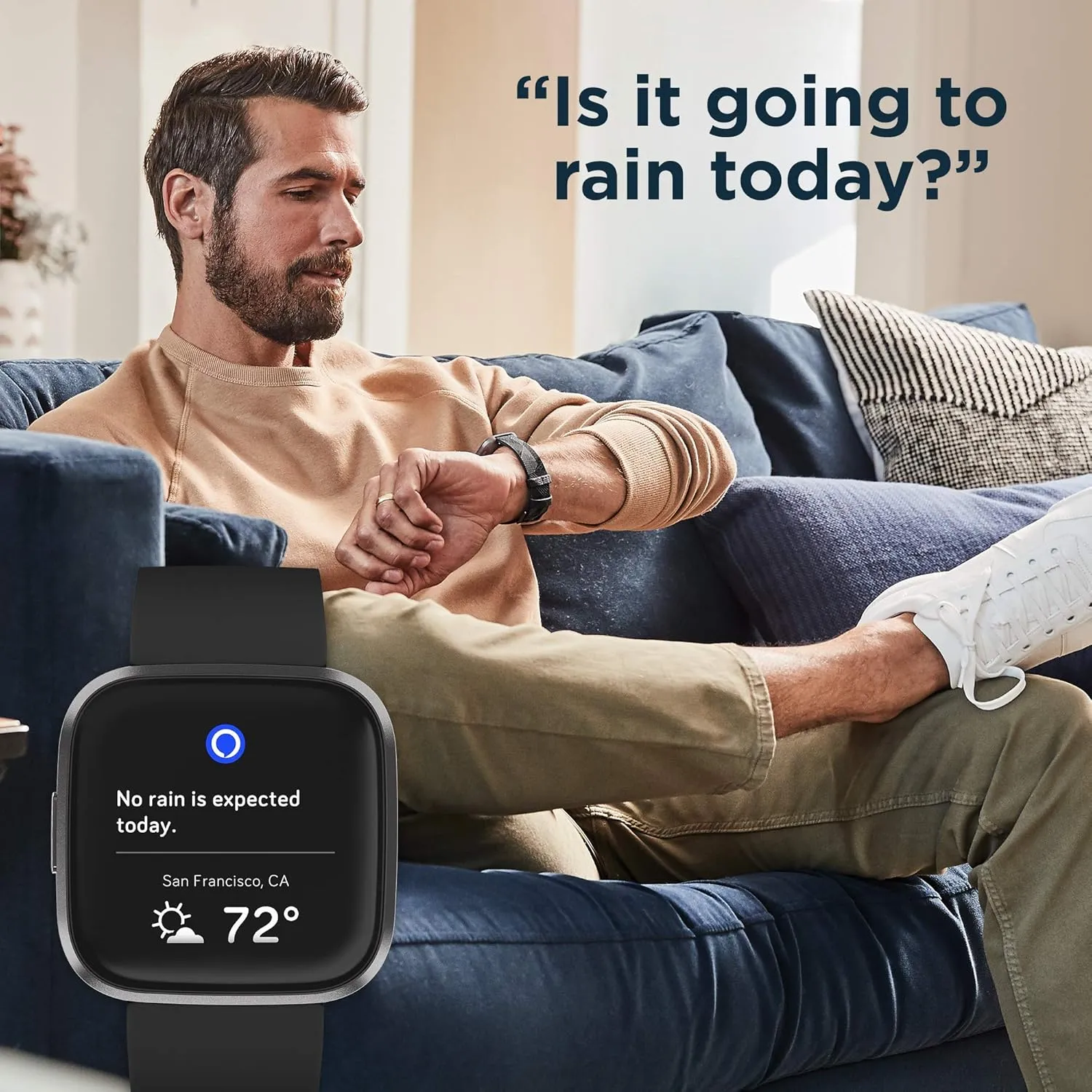Fitbit Versa 2 Health and Fitness Smartwatch with Heart Rate, Music, Alexa Built-In, Sleep and Swim Tracking, Black/Carbon, One Size (S and L Bands Included)