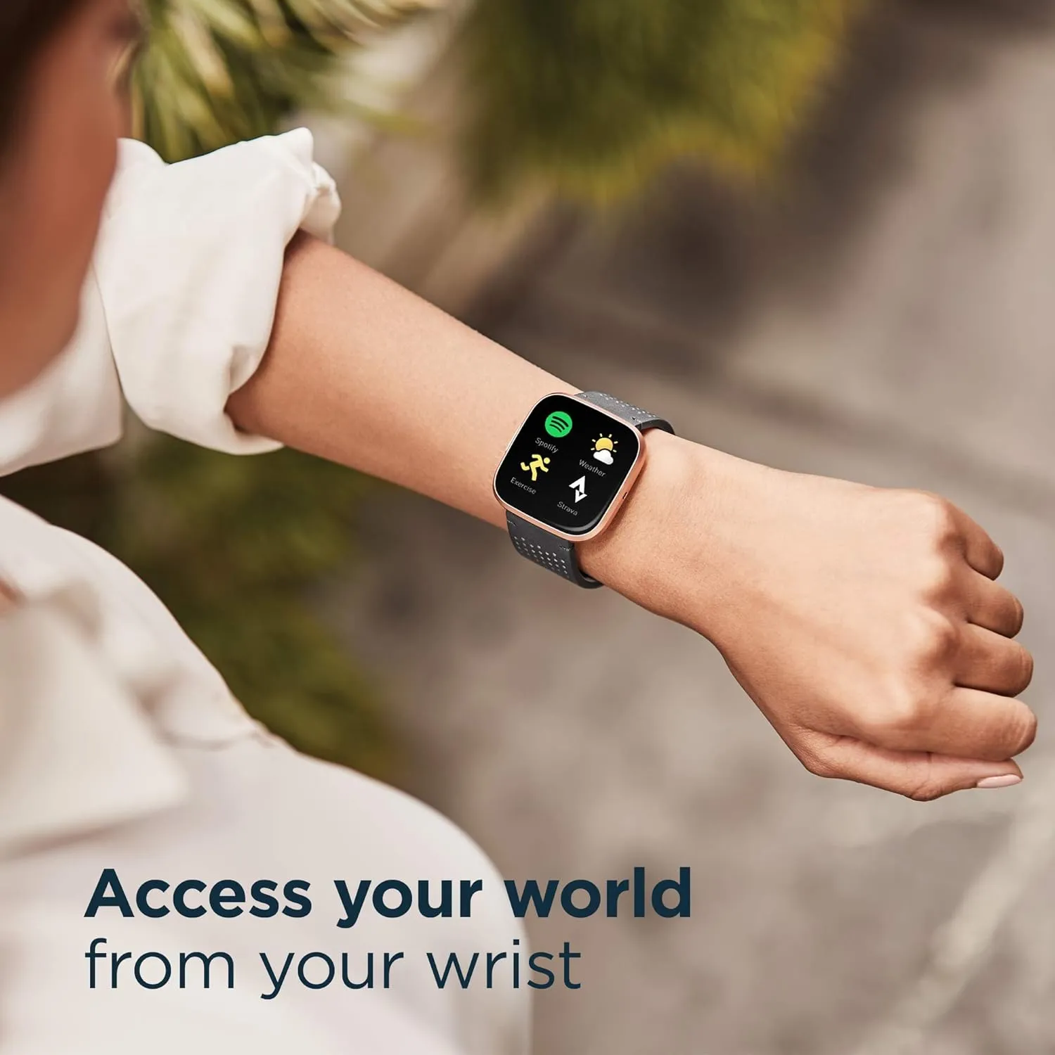 Fitbit Versa 2 Health and Fitness Smartwatch with Heart Rate, Music, Alexa Built-In, Sleep and Swim Tracking, Black/Carbon, One Size (S and L Bands Included)