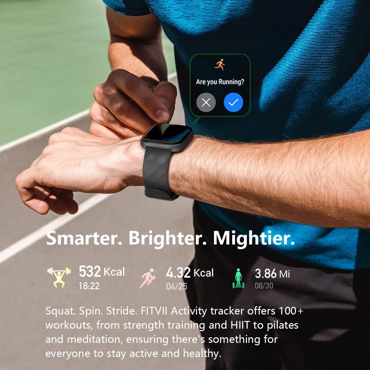 FITVII Health & Fitness Tracker (Answer/Make Calls), Smart Watch with 24/7 Heart Rate and Blood Pressure, Sleep Tracking, Blood Oxygen Monitor, 120  Sport Modes Activity Tracker for Women Men