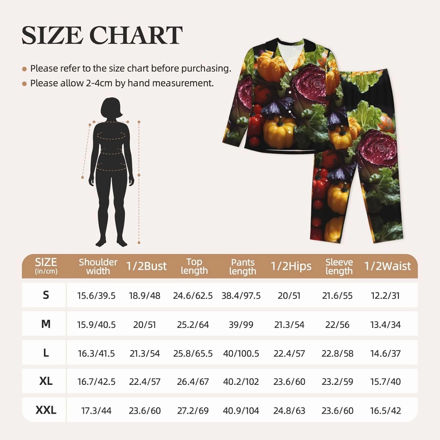 Fresh Cabbage Comfortable Long Sleeve Pajama Set for Women - Skin-Friendly Loungewear for Lounge Parties, and Night Sleep