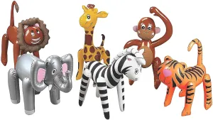 Fun Express Inflatable Animals - Enjoy Instant Fun Zoo Animal Inflatables Pack of 12 - Durable and Long-Lasting Animals - Eco-Friendly Materials - Non Toxic - Vbs Vacation Bible School Supplies/Decor