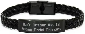Fun Model Railroads Gifts, Don't Bother Me, I'm Building Model, Reusable Birthday Braided Leather Bracelet Gifts for Friends, Model Trains, Model Railroading, Train Sets, Toy Trains, Model Railroad