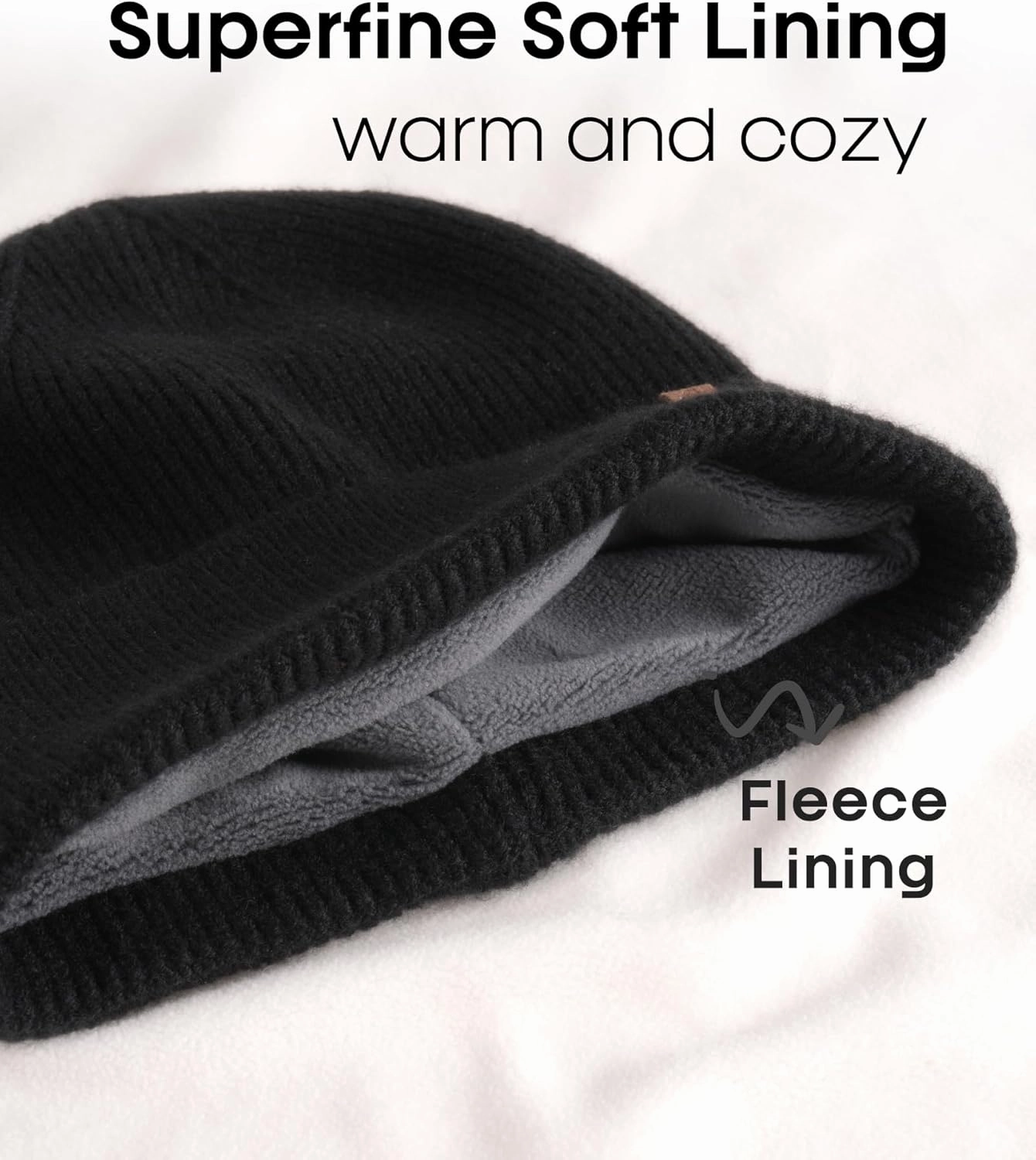 FURTALK Winter Knit Beanie Hat Sacrf Touch Screen Gloves Set Soft Fleece Lining Warm Beanie Unisex Winter Set
