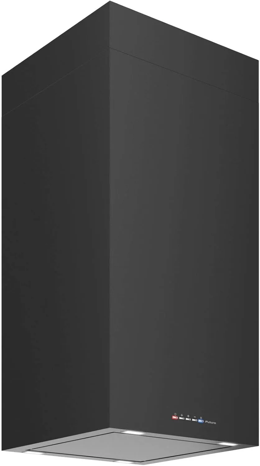 Futuro Futuro Island-mount Range Hood 16" 940-CFM | Loft Black | Sleek Modern Vent Hood | Italian Exhaust Hood |LED, Ultra-Quiet with Blower