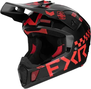 FXR Clutch Gladiator Helmet Open Face Ventilated Optional Winter Kit Nuke Red FMVSS 218 - XXX-Large