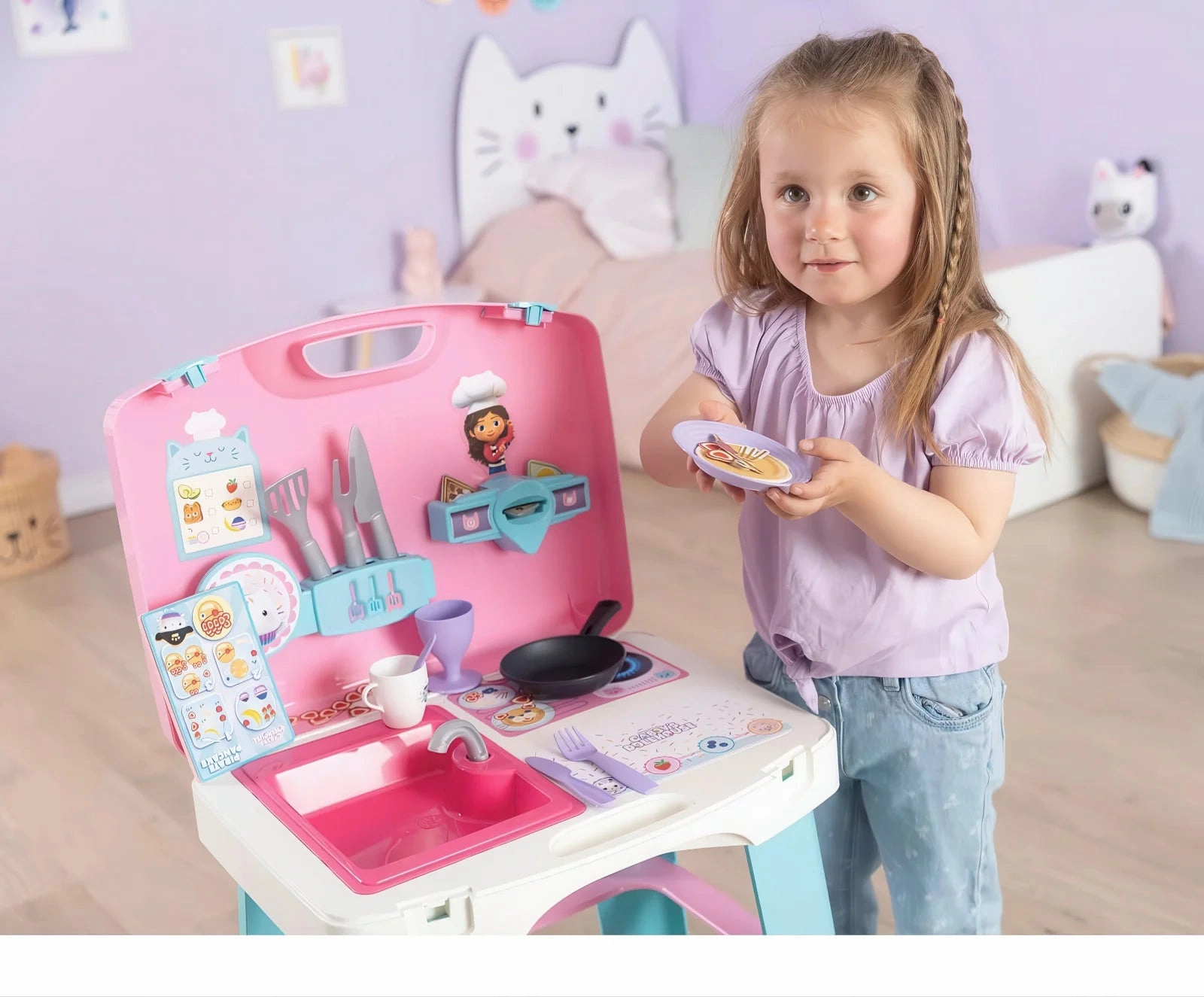 Gabby's Dollhouse Play Kitchen in Suitcase