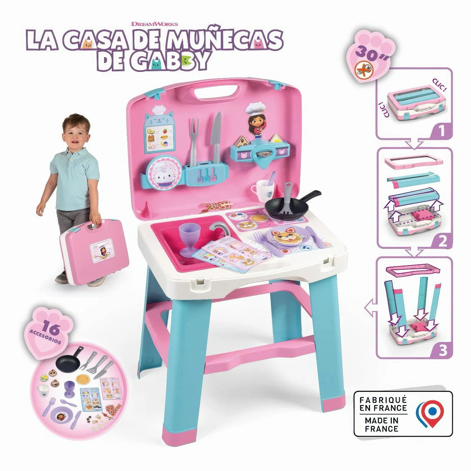 Gabby's Dollhouse Play Kitchen in Suitcase