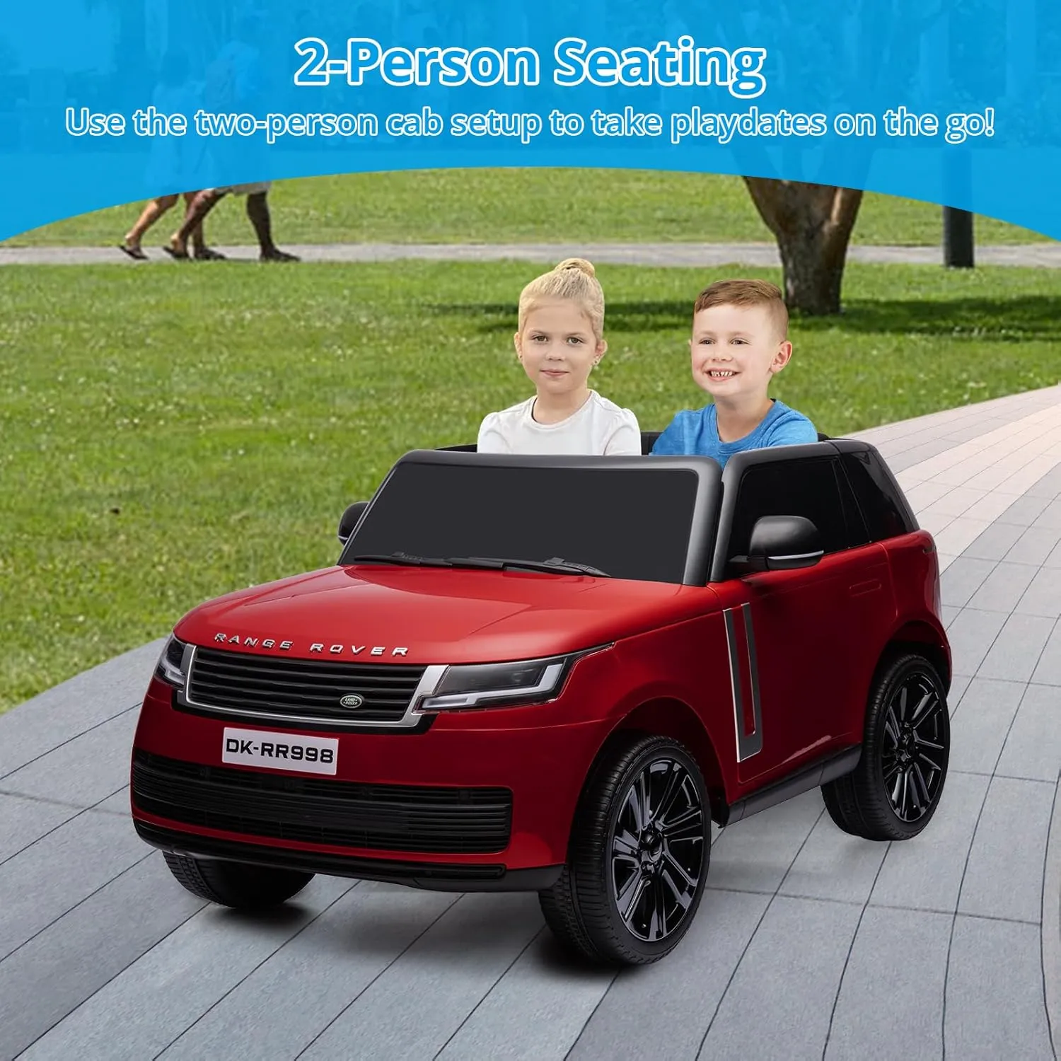 GAOMON 24V 2-Seater Licensed Land Rover Ride On Car Toy w/Parent Remote Control, 3 Speeds, Wireless Music, MP3 Player, Electric Car for Kids Ages 37-95M,Wine Red