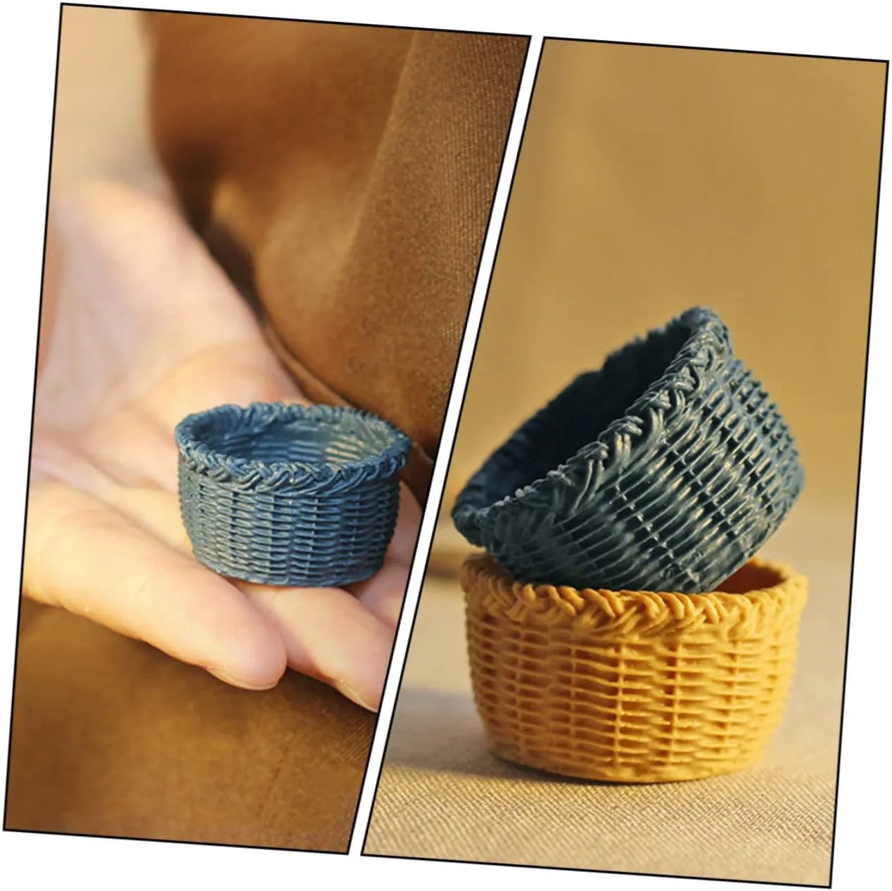 Garneck 4sets 6pcs Mini Storage Baskets Dollhouse Accessories Charming Display Baskets for Mini House Crafts Furniture Decorative Ornament for Micro Landscapes 6pcs*4