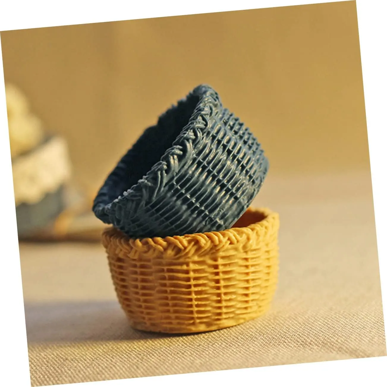 Garneck 4sets 6pcs Mini Storage Baskets Dollhouse Accessories Charming Display Baskets for Mini House Crafts Furniture Decorative Ornament for Micro Landscapes 6pcs*4