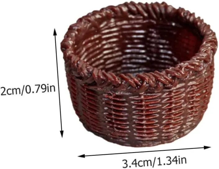 Garneck 4sets 6pcs Mini Storage Baskets Dollhouse Accessories Charming Display Baskets for Mini House Crafts Furniture Decorative Ornament for Micro Landscapes 6pcs*4