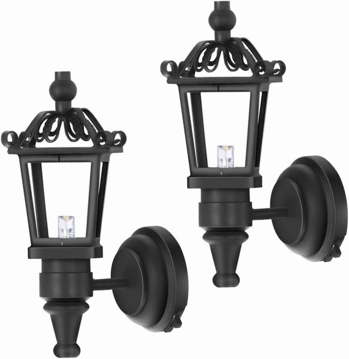 Garneck 2pcs Dollhouse Wall Lamp Mini Led Light Fixture for Home Decoration Model House Accessory Lifelike Details for Boys and Girls Playsets