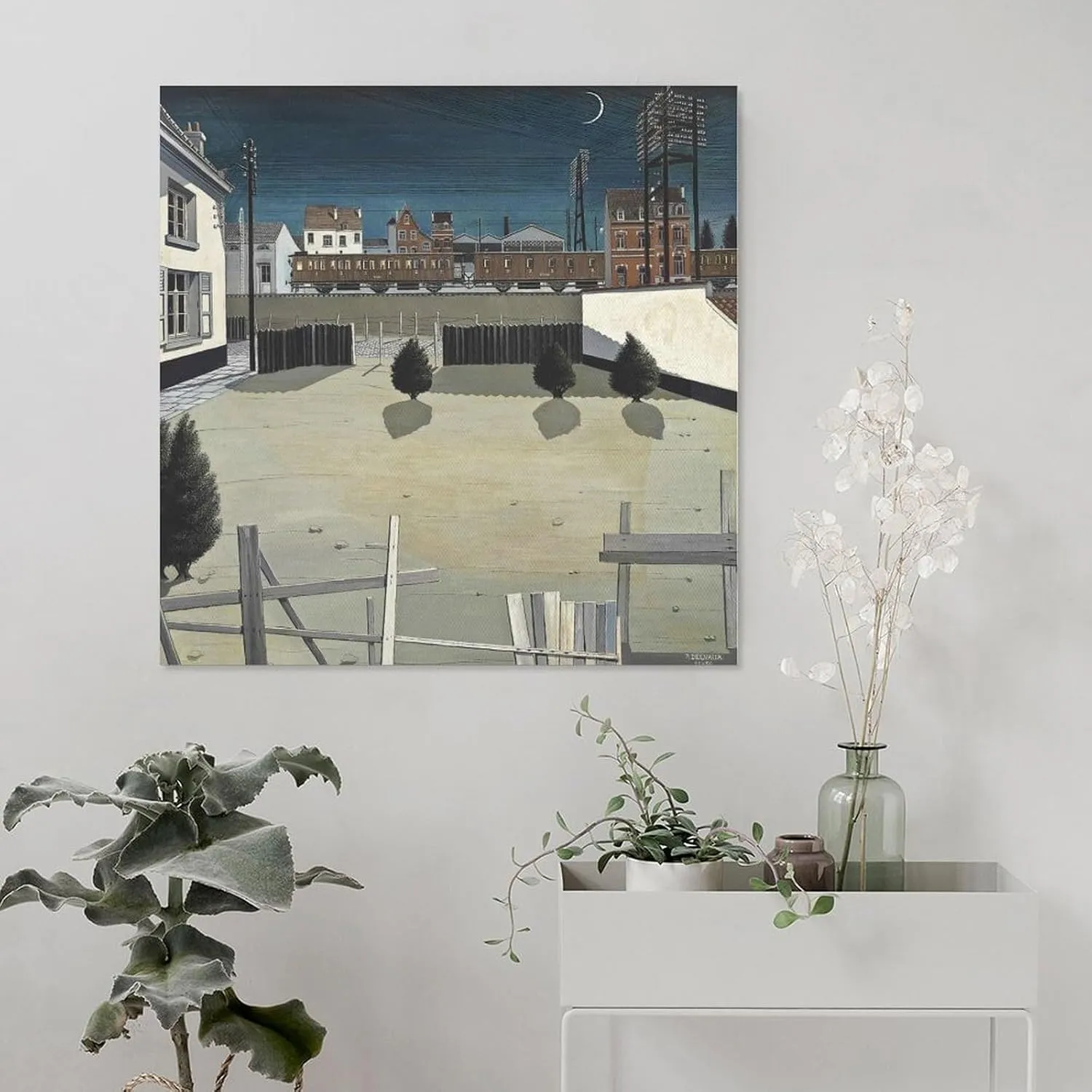 GHUYTKN PAUL DELVAUX Faubourg High-Definition Spray-Painted Oil Paintings for Versatile Decor - Home & Commercial Room Aesthetic Poster Print Art Wall Painting Canvas Posters Modern Bedroom Decor 16x1