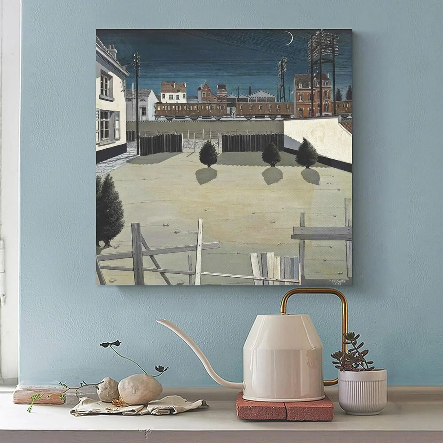 GHUYTKN PAUL DELVAUX Faubourg High-Definition Spray-Painted Oil Paintings for Versatile Decor - Home & Commercial Room Aesthetic Poster Print Art Wall Painting Canvas Posters Modern Bedroom Decor 16x1