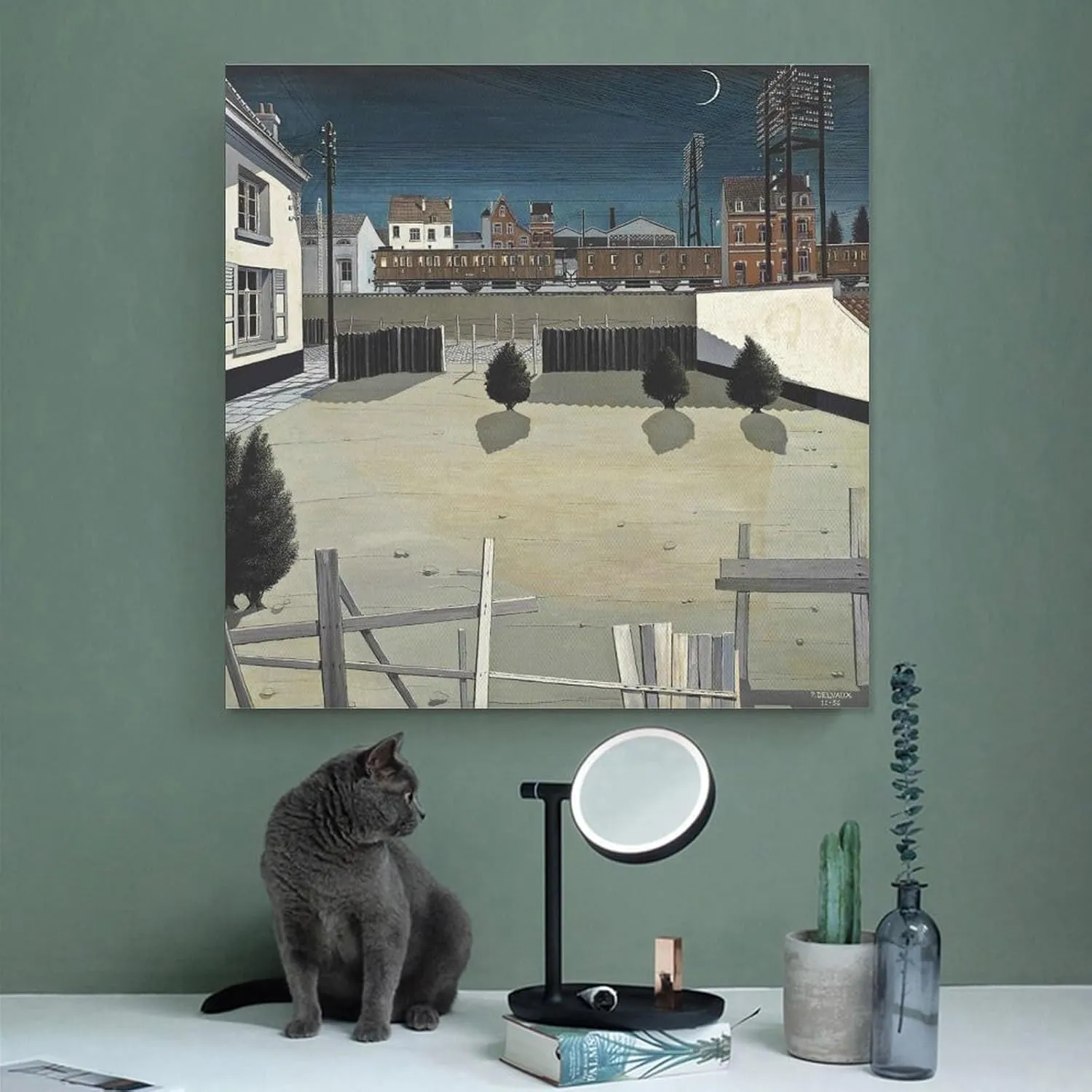 GHUYTKN PAUL DELVAUX Faubourg High-Definition Spray-Painted Oil Paintings for Versatile Decor - Home & Commercial Room Aesthetic Poster Print Art Wall Painting Canvas Posters Modern Bedroom Decor 16x1