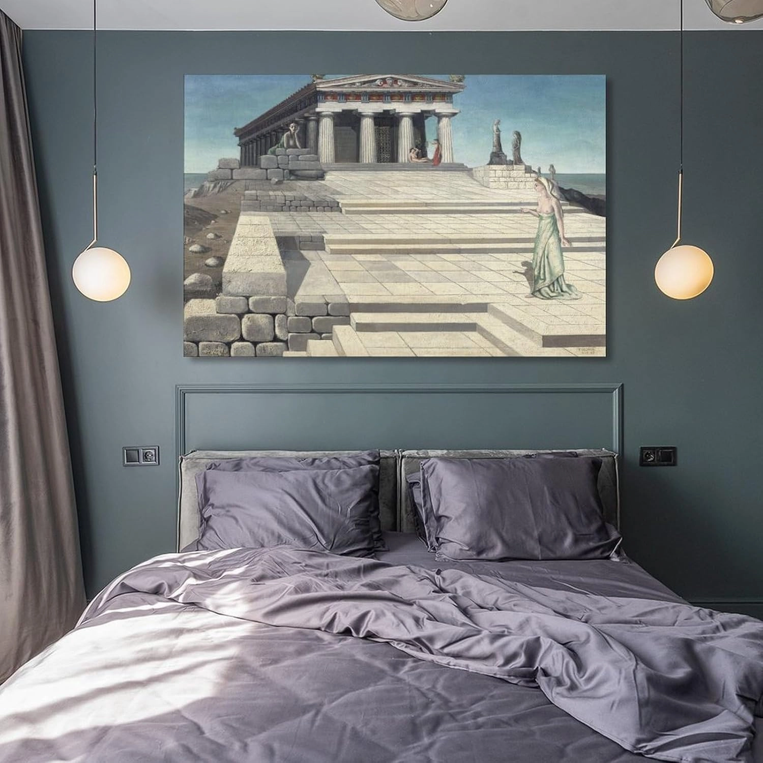 GHUYTKN PAUL DELVAUX Le Temple (2) High-Definition Spray-Painted Oil Paintings for Versatile Decor - Home & Commercial Posters Wall Art Painting Canvas Living Room Prints Bedroom Decor Poster Artworks