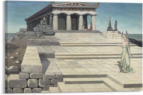 GHUYTKN PAUL DELVAUX Le Temple (2) High-Definition Spray-Painted Oil Paintings for Versatile Decor - Home & Commercial Posters Wall Art Painting Canvas Living Room Prints Bedroom Decor Poster Artworks