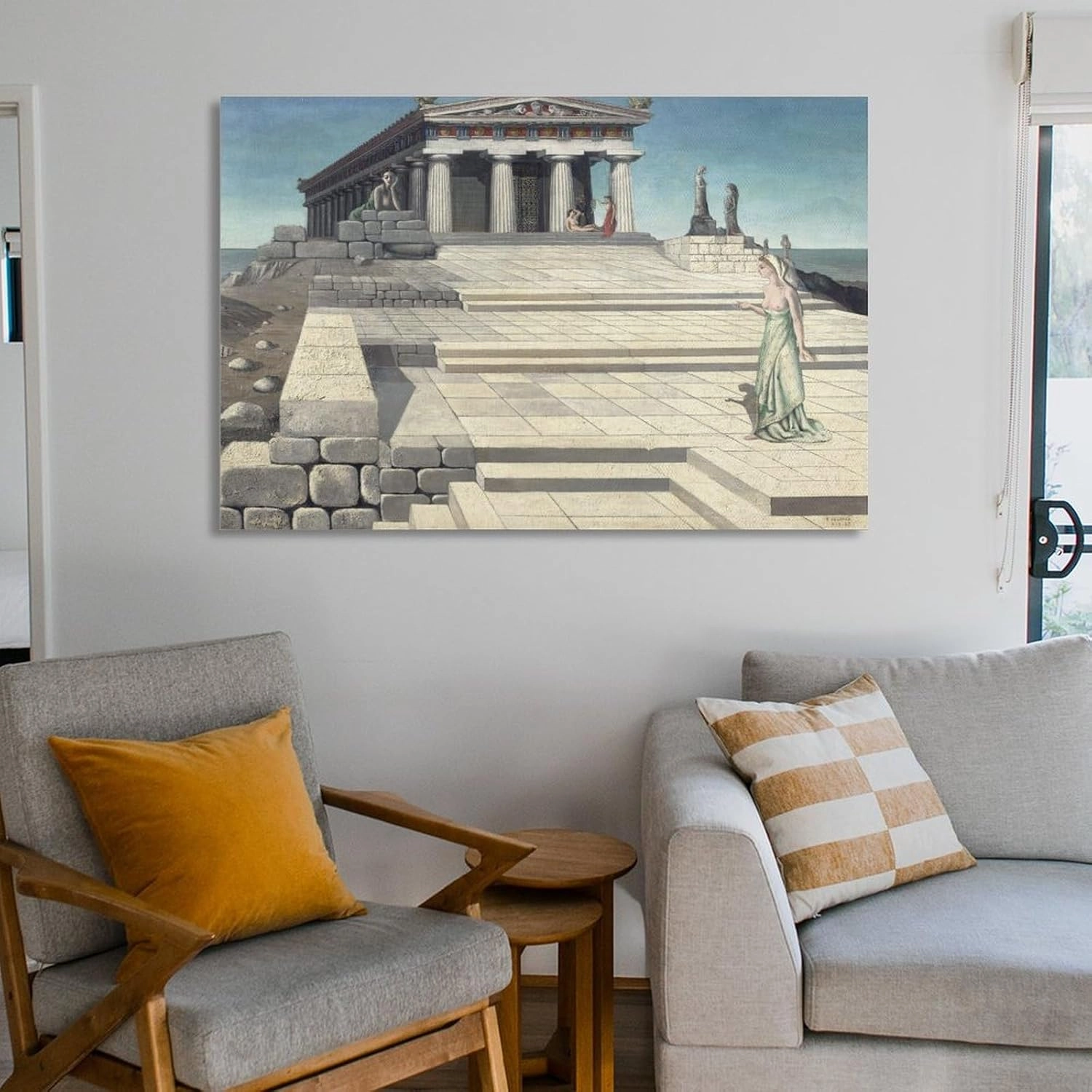 GHUYTKN PAUL DELVAUX Le Temple (2) High-Definition Spray-Painted Oil Paintings for Versatile Decor - Home & Commercial Posters Wall Art Painting Canvas Living Room Prints Bedroom Decor Poster Artworks
