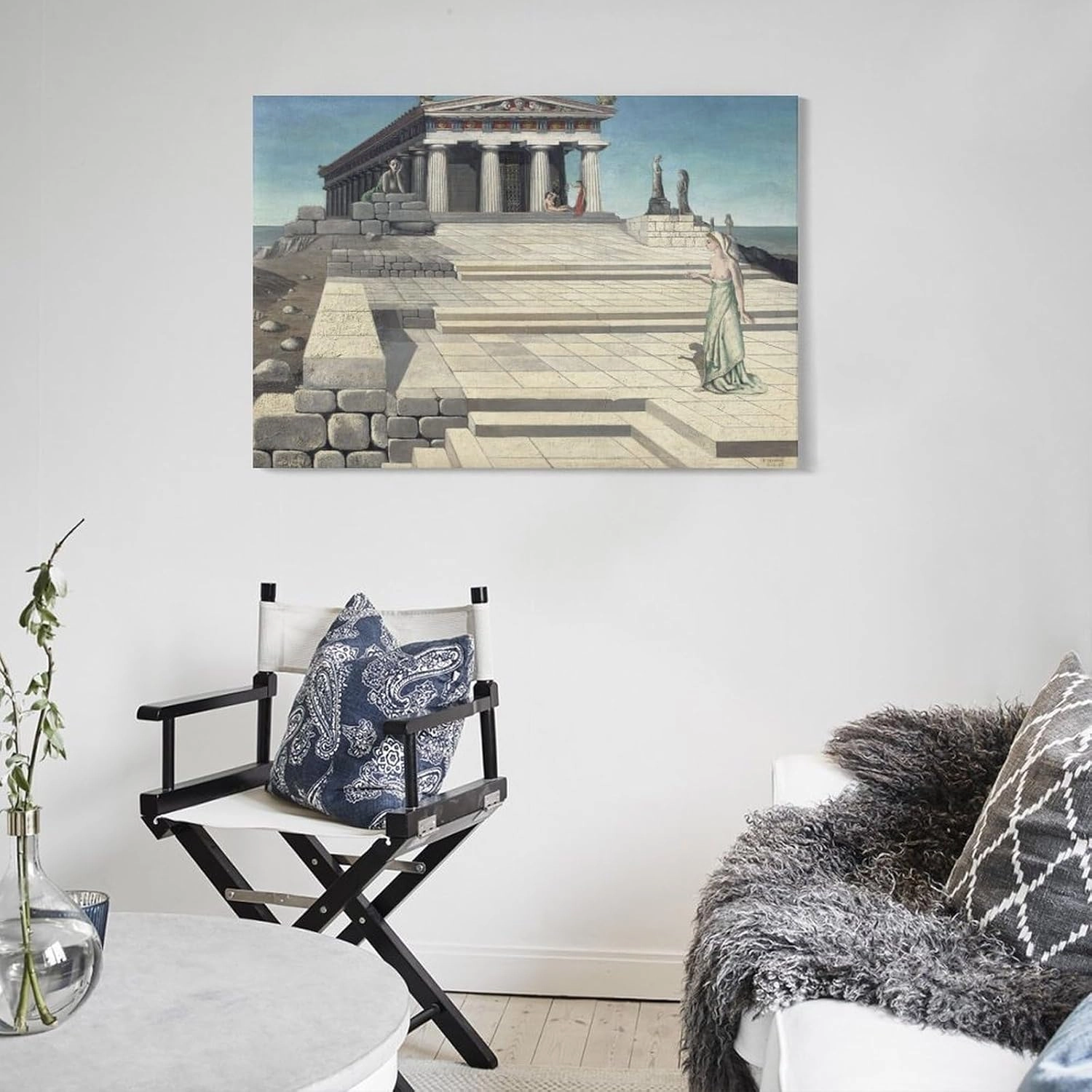 GHUYTKN PAUL DELVAUX Le Temple (2) High-Definition Spray-Painted Oil Paintings for Versatile Decor - Home & Commercial Posters Wall Art Painting Canvas Living Room Prints Bedroom Decor Poster Artworks