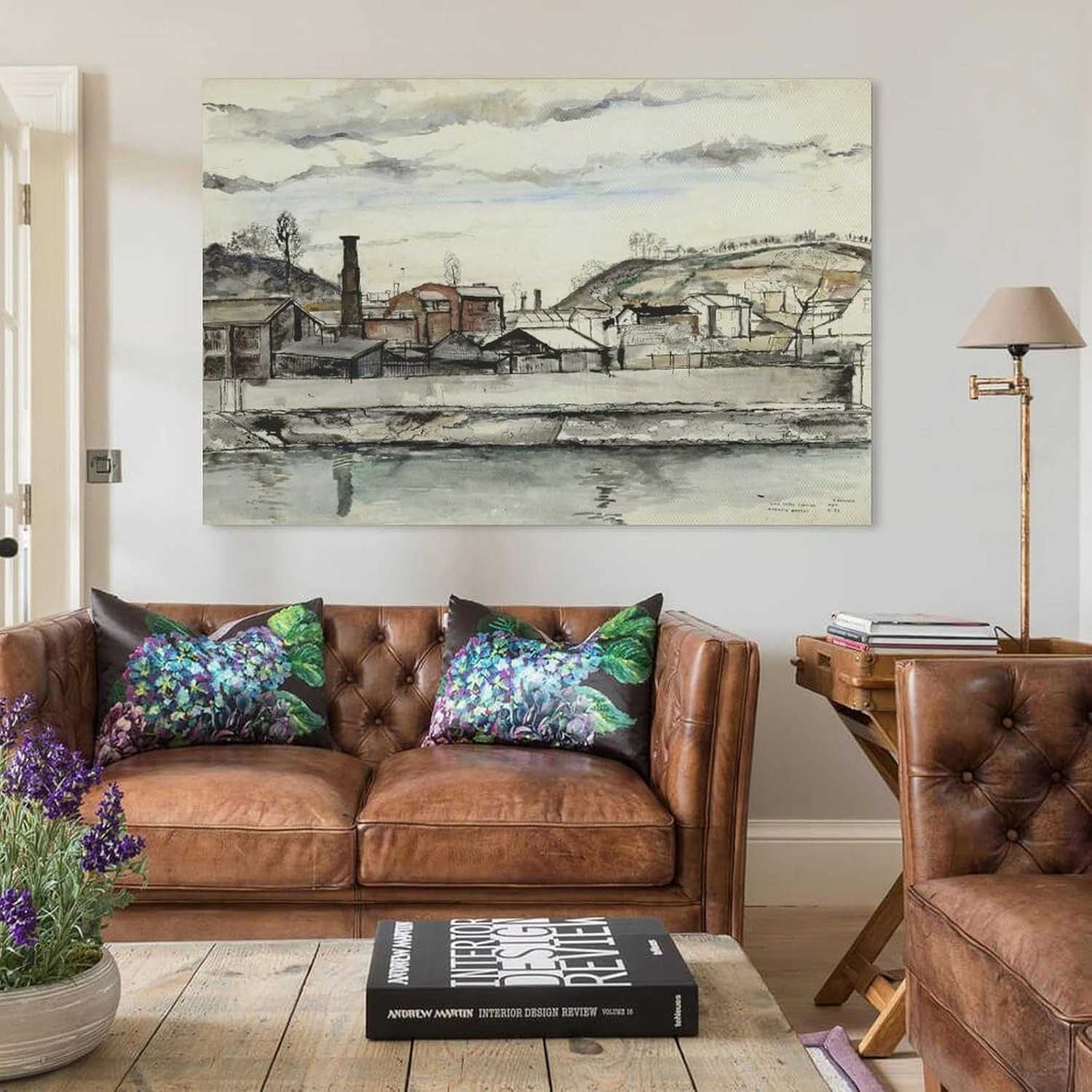 GHUYTKN PAUL DELVAUX Usines Sur Le Bord De Meuse À Huy High-Definition Spray-Painted Oil Paintings for Versatile Decor - Home & Commercial Canvas Art Poster And Wall Art Picture Print Modern Family Be